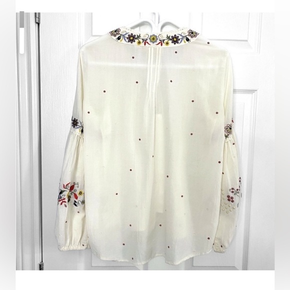 Anthropologie Embroidered Peasant Top - Like New - Picture 4 of 5